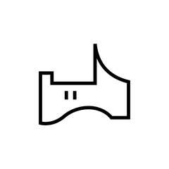 Rhinoceros icon in line art style for print and design. Vector illustration.