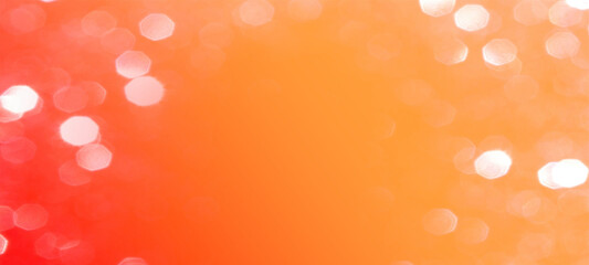 Red orange bokeh Panorama Background, Modern panoramic design suitable for Ads, Posters, Banners, and various creative design graphic works