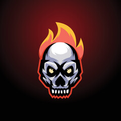 fire skull mascot illustration