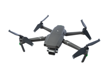 A flying drone isolated on transparency