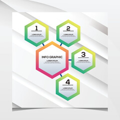 Infographic geometric gradient white colorful