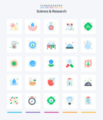 Creative Science 25 Flat icon pack  Such As add. learning. flask. formula. magnet