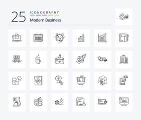 Modern Business 25 Line icon pack including hierarchy. business. business. team. schedule