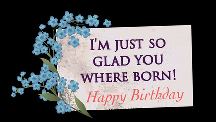 Happy birthday. Note with text