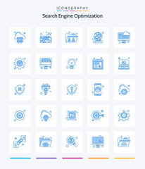 Creative Seo 25 Blue icon pack  Such As productivity. cloud computing. sharing. cloud. website