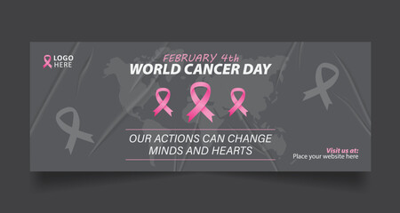 Cancer awareness day social media cover and web banner design