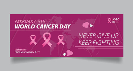 Cancer awareness day social media cover and web banner design