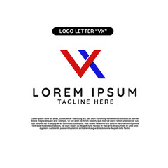 Letter logo VX or XV monogram style simple and modern design suitable for your business and company