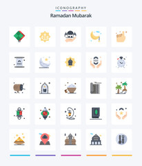 Fototapeta na wymiar Creative Ramadan 25 Flat icon pack Such As night. cresent. god. moon. charity