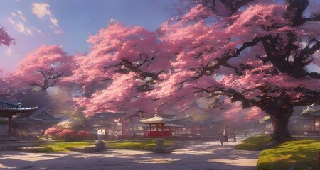 Fantastic shrine and cherry blossoms in spring _08