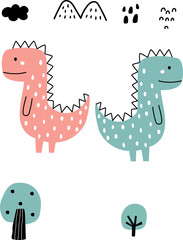 cute dinosaur for children's illustrations