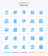 Creative Water Park 25 Blue icon pack  Such As park. park. water. water. park