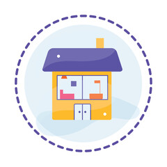 Isolated colored house toy icon Flat design Vector
