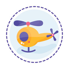 Isolated colored helicopter toy icon Flat design Vector