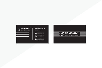 black white business card design,horizontal clean vector,layout in rectangle size,double sided vector business card design formal vector design,modern business card template.professional visiting card