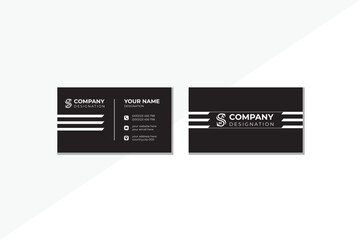 black white business card design,horizontal clean vector,layout in rectangle size,double sided vector business card design formal vector design,modern business card template.professional visiting card