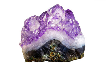 Isolated purple amethyst crystal stone