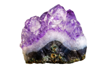 Isolated purple amethyst crystal stone