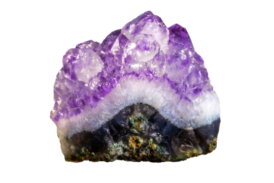 Isolated purple amethyst crystal stone