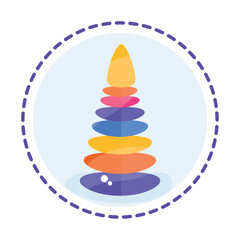 Isolated colored stack pyramid toy icon Flat design Vector