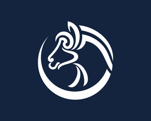 Obraz premium horse head in a circle