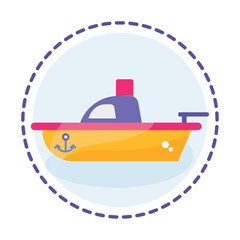 Isolated colored ship toy icon Flat design Vector