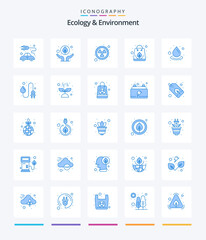 Creative Ecology And Environment 25 Blue icon pack  Such As ecology. . nuclear. recycle bag. organic