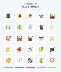 Creative Islam And Ramadan 25 Flat icon pack  Such As muslim. building. islam. prayer time. quran