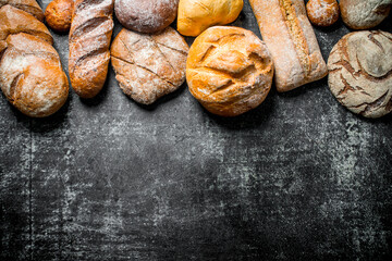 Different types of bread.