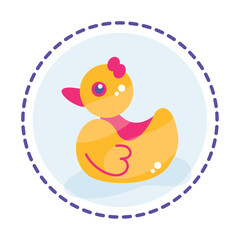 Isolated colored rubber duck toy icon Flat design Vector