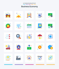 Creative Economy 25 Flat icon pack  Such As finance. business. abacus. money. document