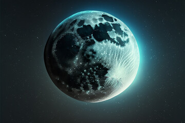 earth and moon in space, ai generated,