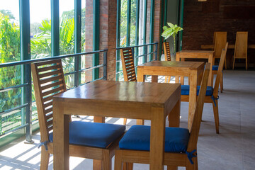 empty restaurant chair and table