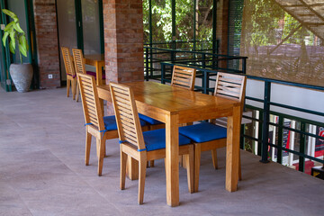 empty restaurant chair and table