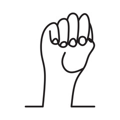 Hand over gesture outline vector icon