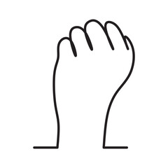 Hand over gesture outline vector icon