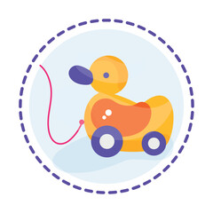 Isolated colored rubber duck toy icon Flat design Vector