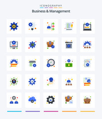 Creative Business And Management 25 Flat icon pack  Such As business. management system. portfolio. management. tasks
