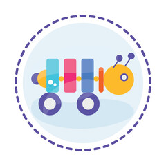 Obraz premium Isolated colored worm xylophone toy icon Flat design Vector