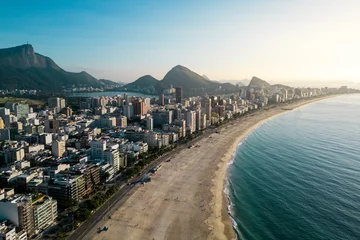 Abwaschbare Fototapete Aerial View of Ipanema and Leblon Beach in Rio de Janeiro, Brazil © Donatas Dabravolskas