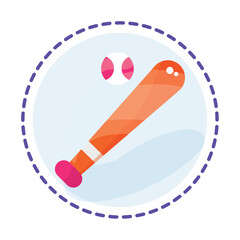 Isolated colored baseball bat toy icon Flat design Vector