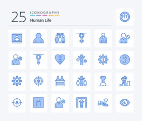 Human 25 Blue Color icon pack including interface. avatar. communication. human. gender