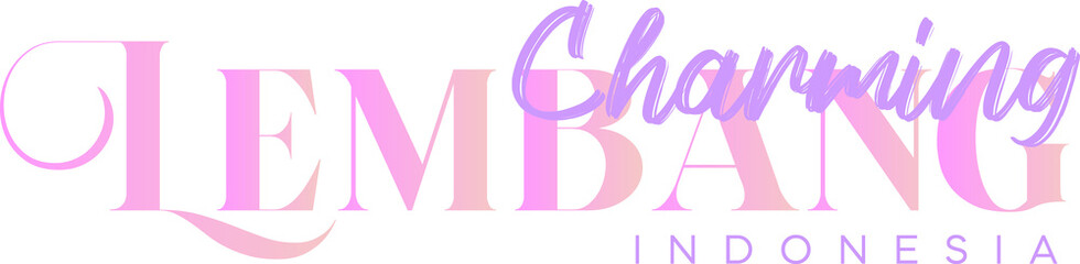 Lembang Charming Wonderfull Indonesia Lettering for greeting card, great design for any purposes. Typography poster templates