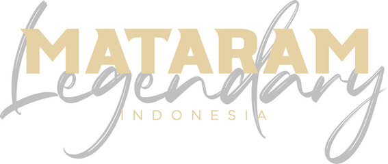 Obraz premium Mataram Wonderful Indonesia Lettering for greeting card, great design for any purposes. Typography poster templates