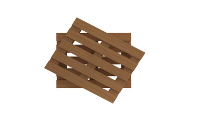 Wooden pallet isolated on transparent Background