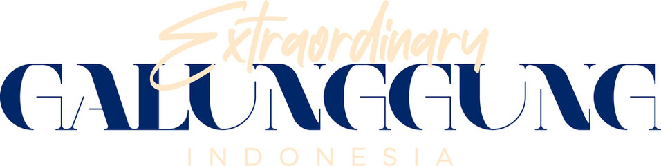 Mountain Galunggung Indonesia Lettering for greeting card, great design for any purposes. Typography poster templates
