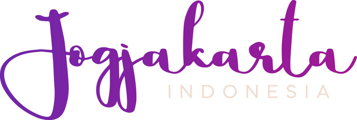 Jogjakarta Wonderfull Indonesia Lettering for greeting card, great design for any purposes. Typography poster templates