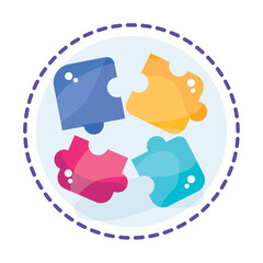 Isolated colored puzzle toy icon Flat design Vector