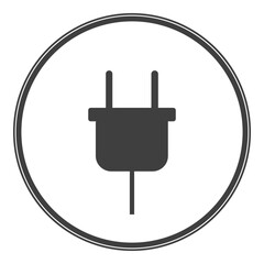 black plug electric icon on white