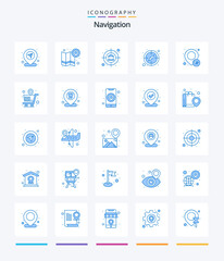 Creative Navigation 25 Blue icon pack  Such As location. navigation. navigation. direction. target
